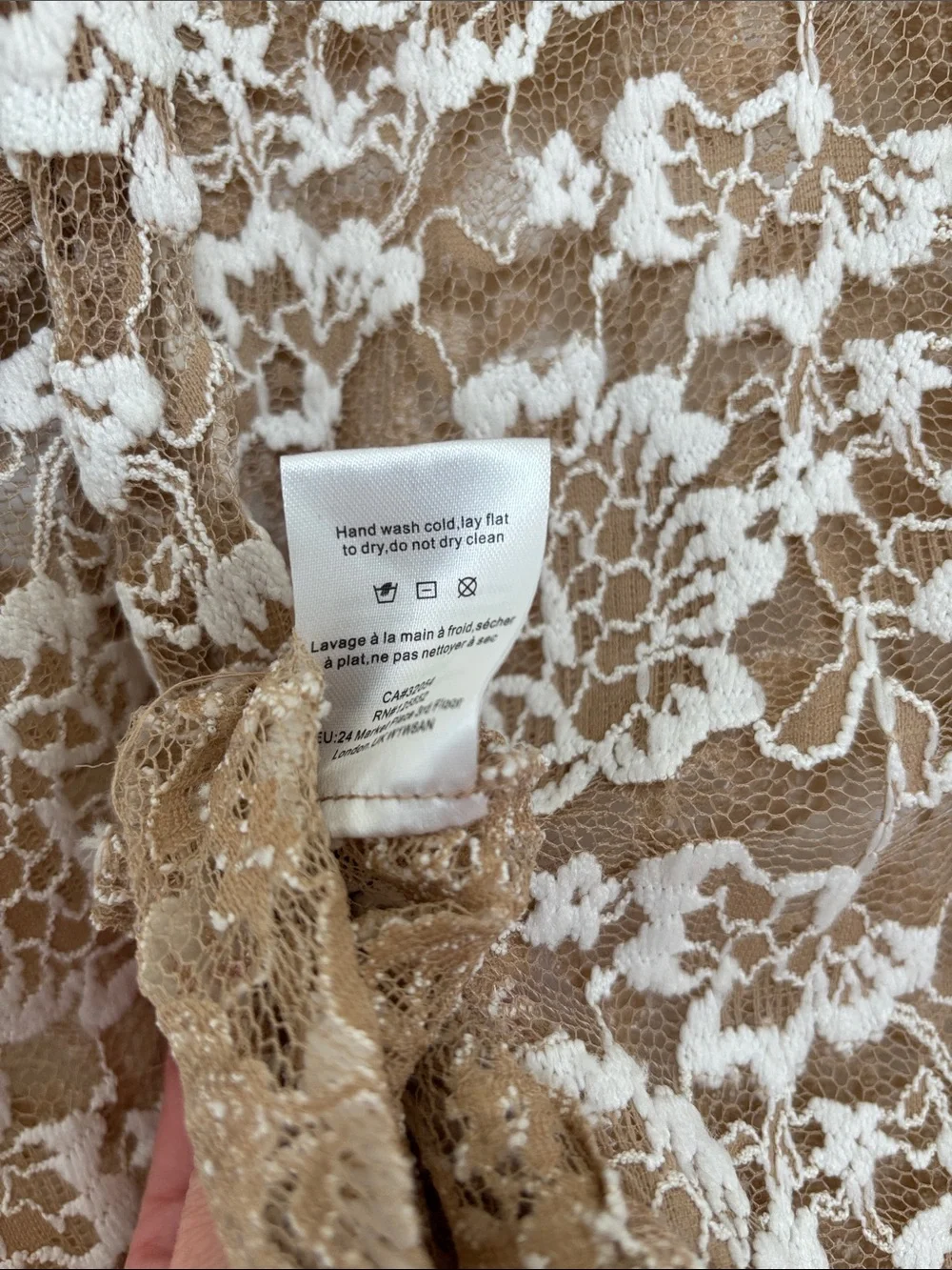 Anthropologie Dolan Sheer Lace Mock Neck Top in Neutral (Price Firm)